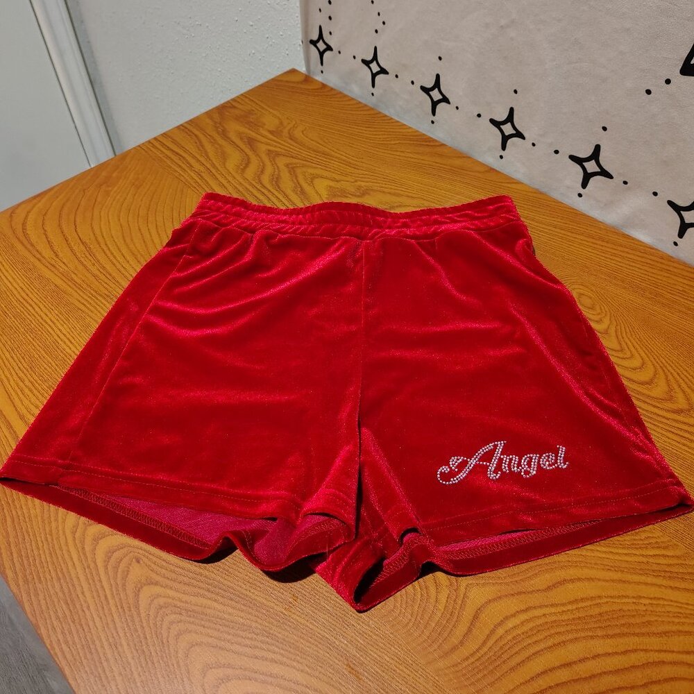 SHEIN SXY Women's Elastic Waist Rhinestone Letter Pattern Fashion Shorts